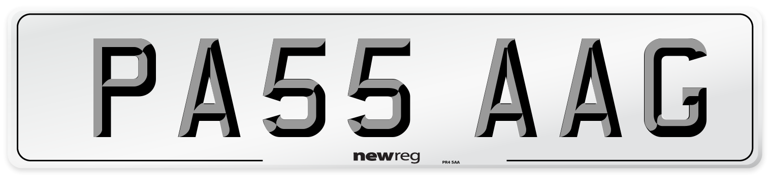 PA55 AAG Number Plate from New Reg
